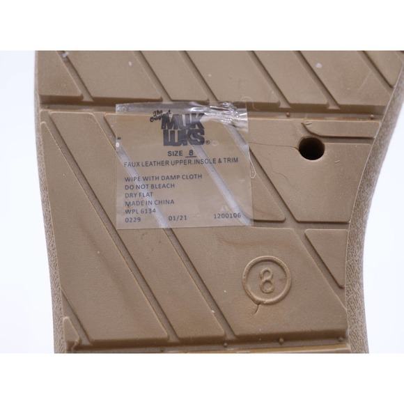 Muk Luks Sandals Womens 8 Brown Croc Print Faux Leather Slingback Open Toe - Picture 8 of 9